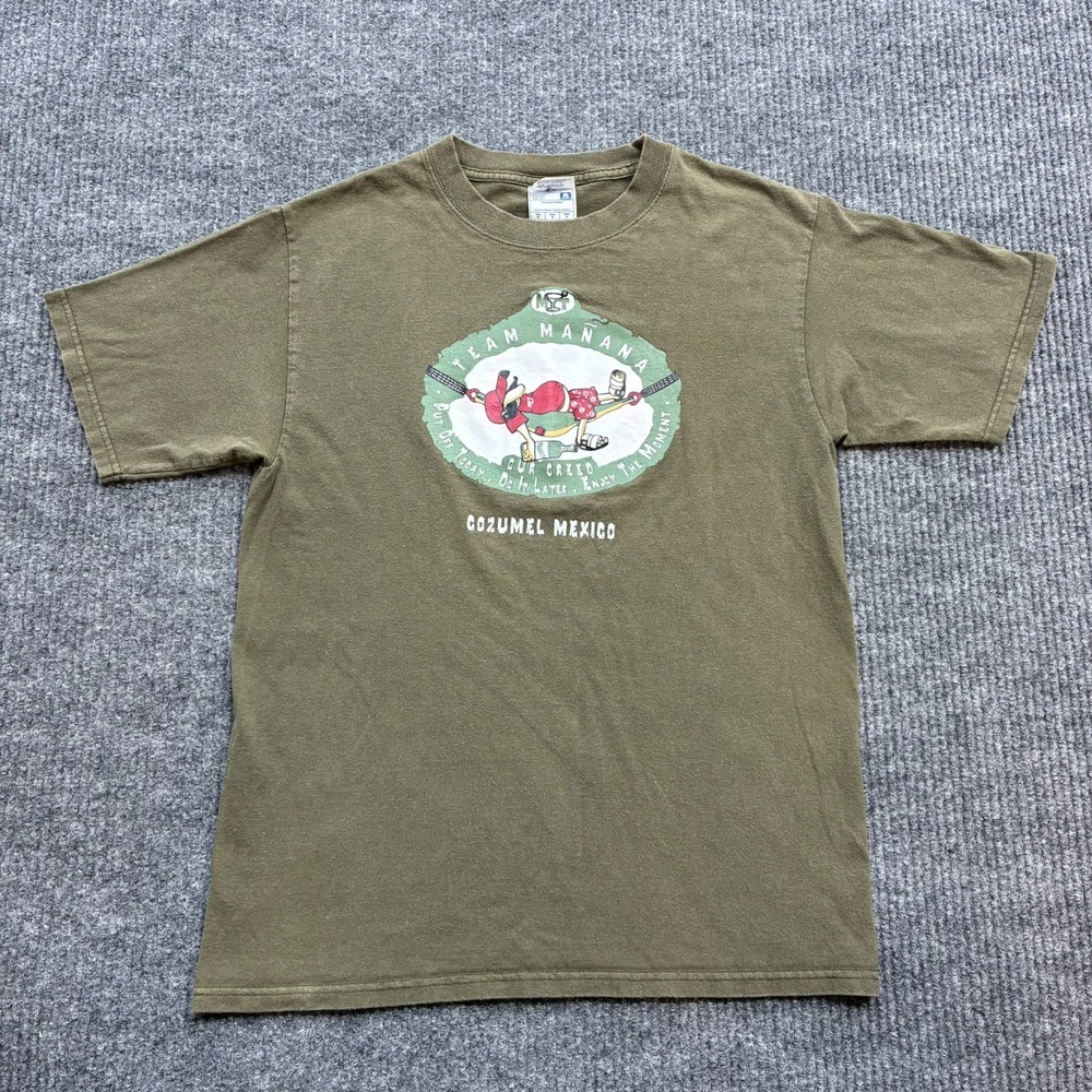 Team Manana Cozumel Mexico Mens Medium T Shirt Yazbek Heavyweight Graphic Tee